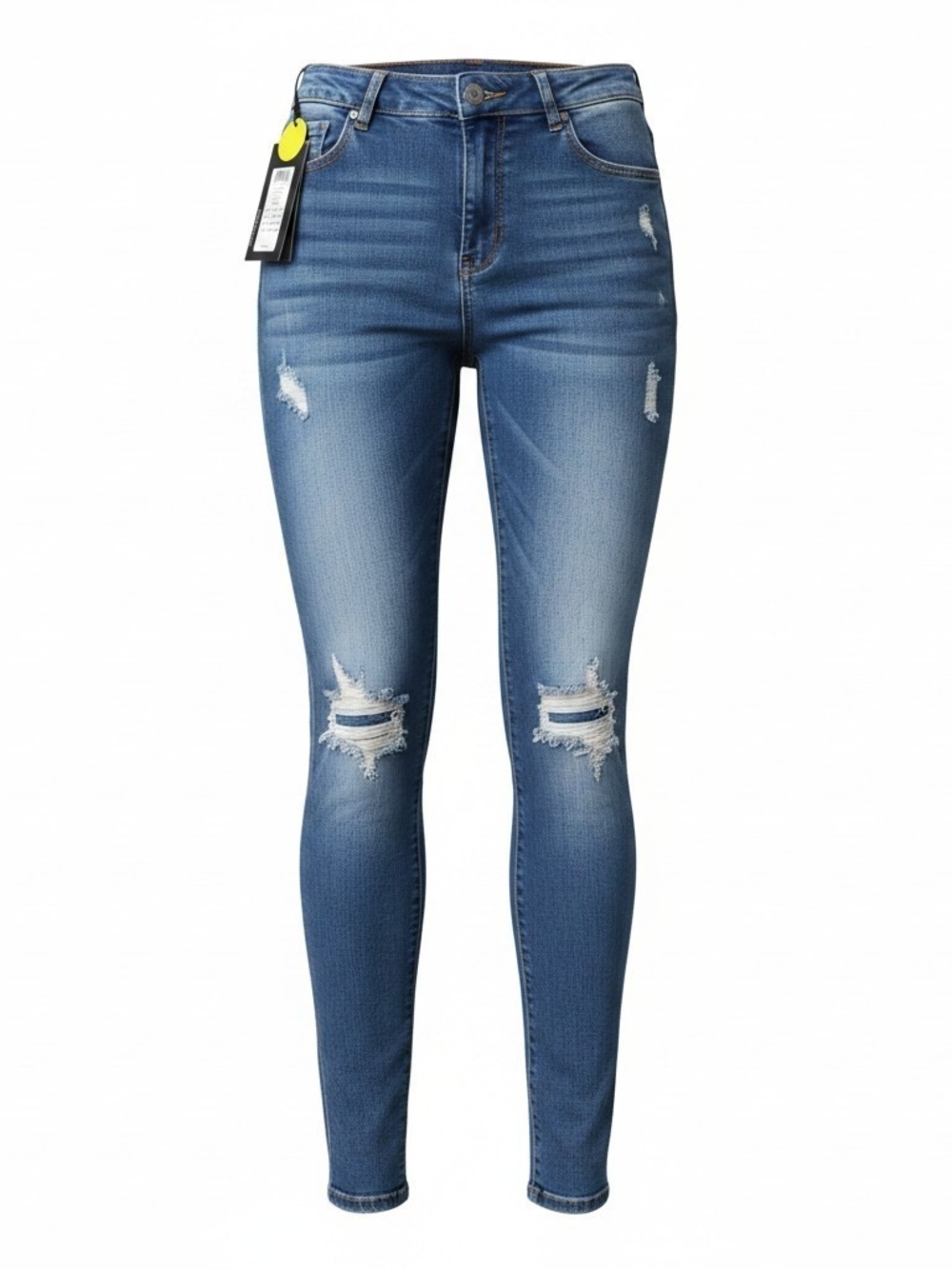 Only Women's Ripped Skinny Jeans - Blue Wash